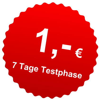 7 Tage Testphase für 1 Euro