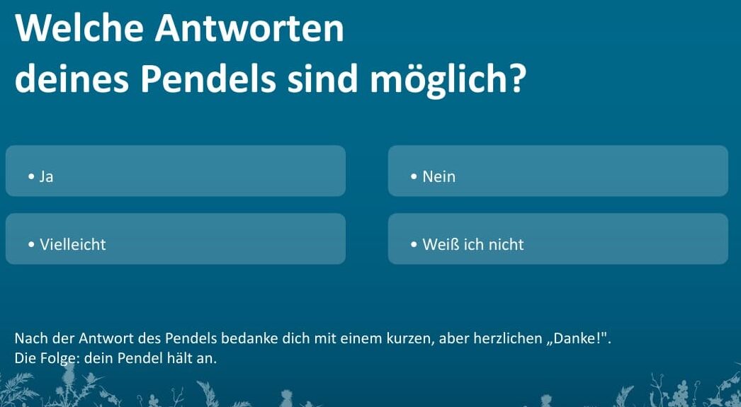 Birte Böhnisch - Einstimmung des Pendels, Abfolge und Fragestellungen